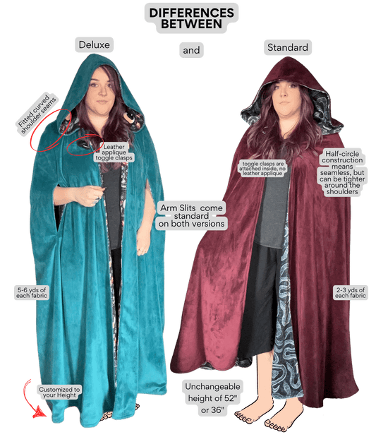 Differences between Standard and Deluxe Cloaks - FireflyBazaarTX