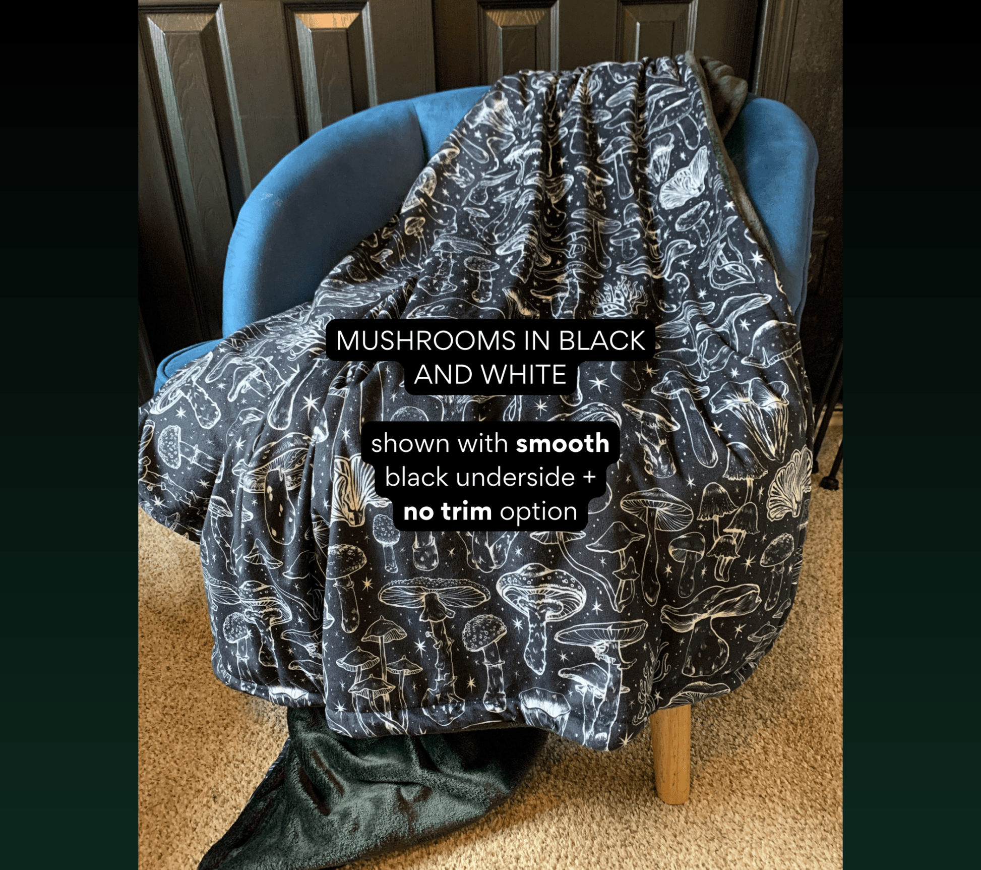 Custom Grownup Blankies - Dark Collection, Minky Blanket - FireflyBazaarTX