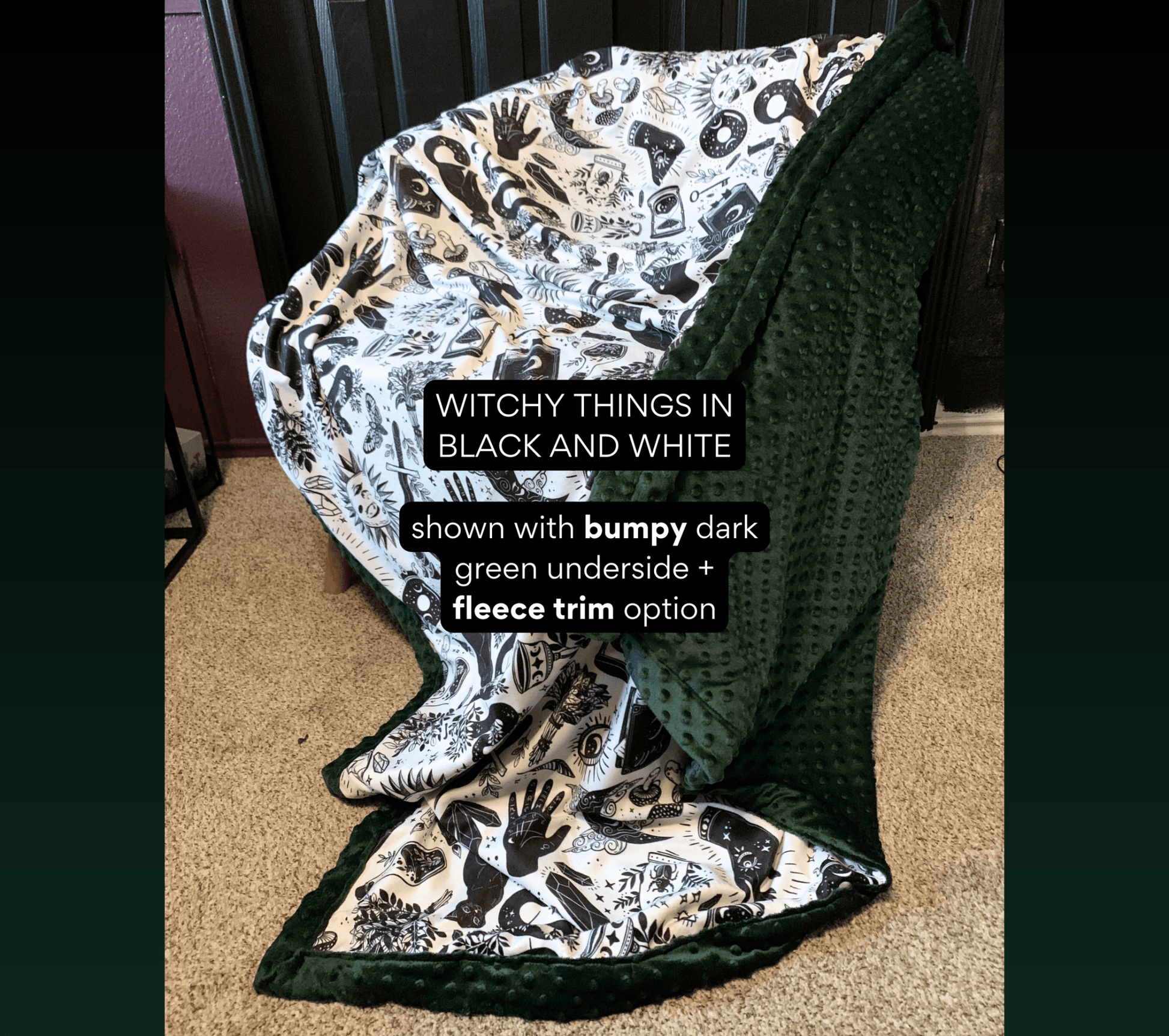 Custom Grownup Blankies - Dark Collection, Minky Blanket - FireflyBazaarTX