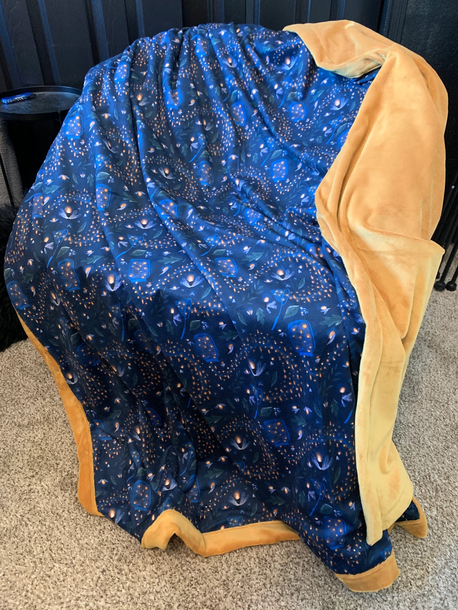 Custom Grownup Blankies - Dark Collection, Minky Blanket - FireflyBazaarTX