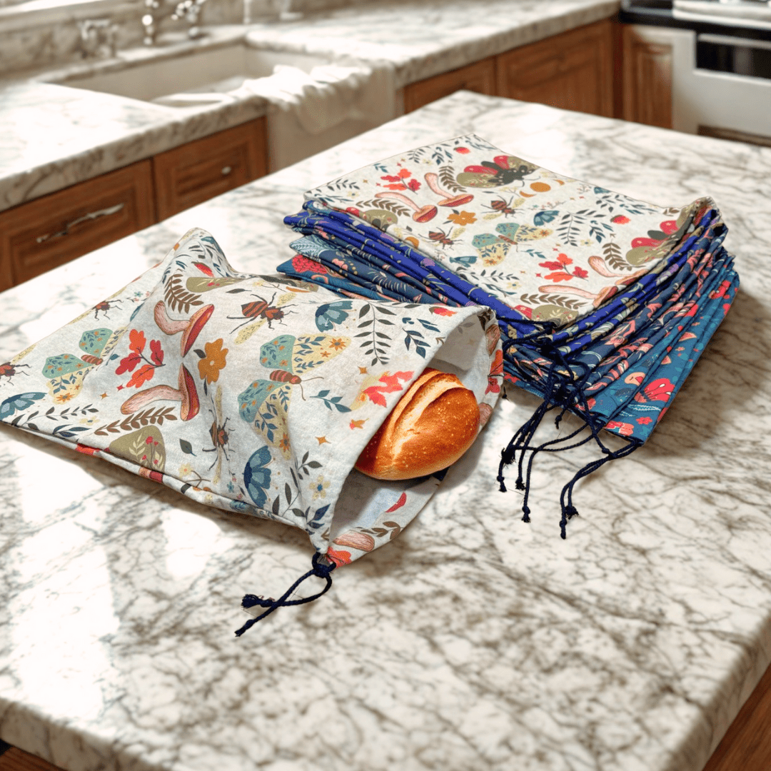 Linen Bread Bags or Produce Bags - FireflyBazaarTX