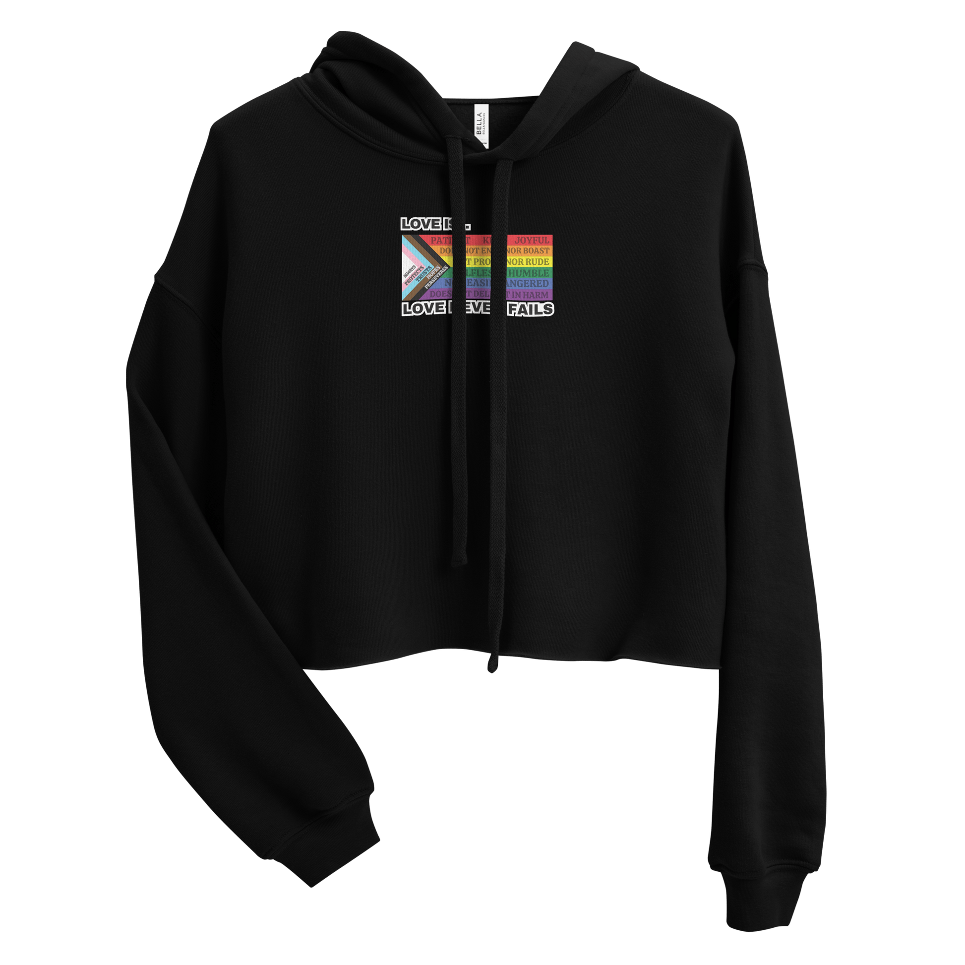Love Never Fails Crop Hoodie - FireflyBazaarTX