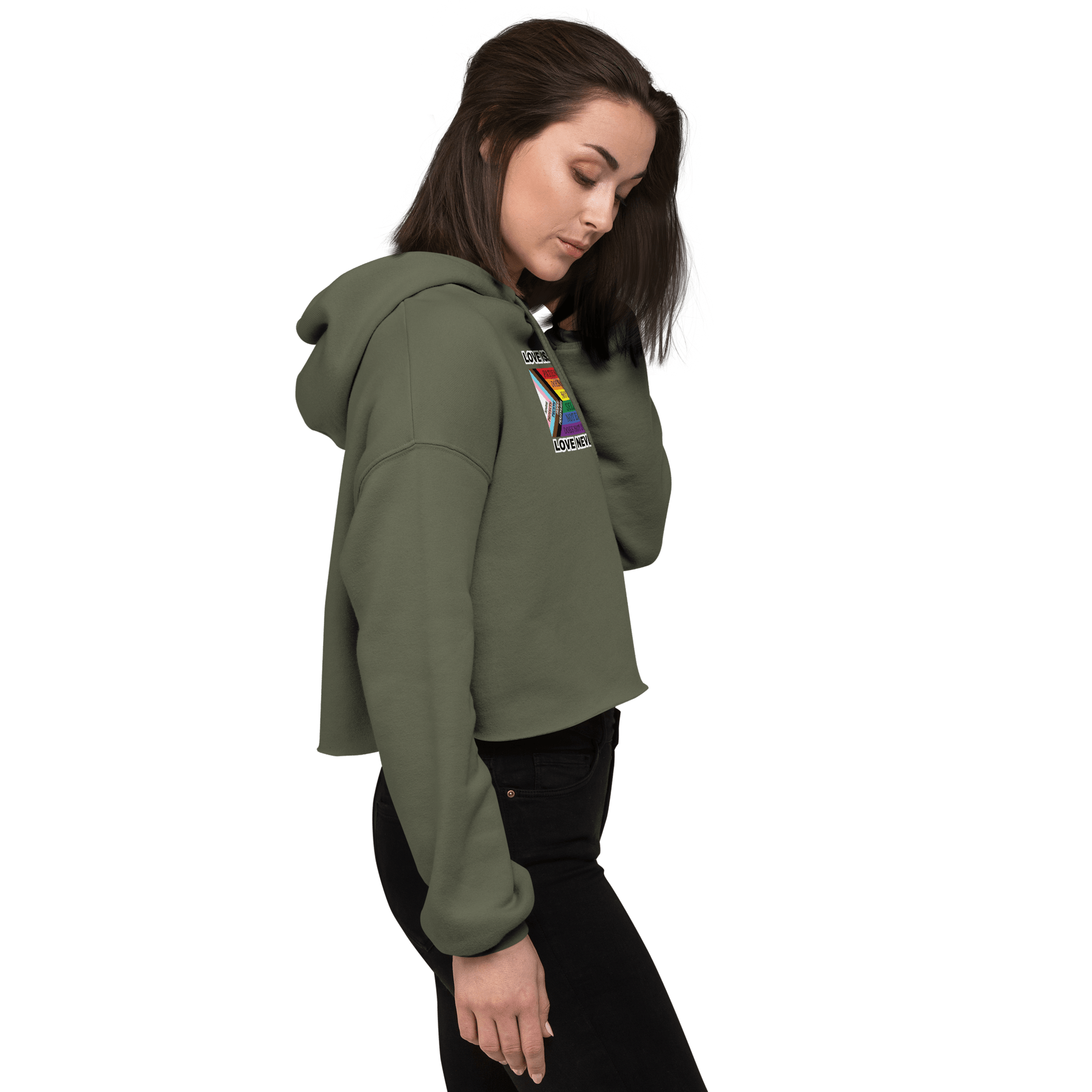 Love Never Fails Crop Hoodie - FireflyBazaarTX