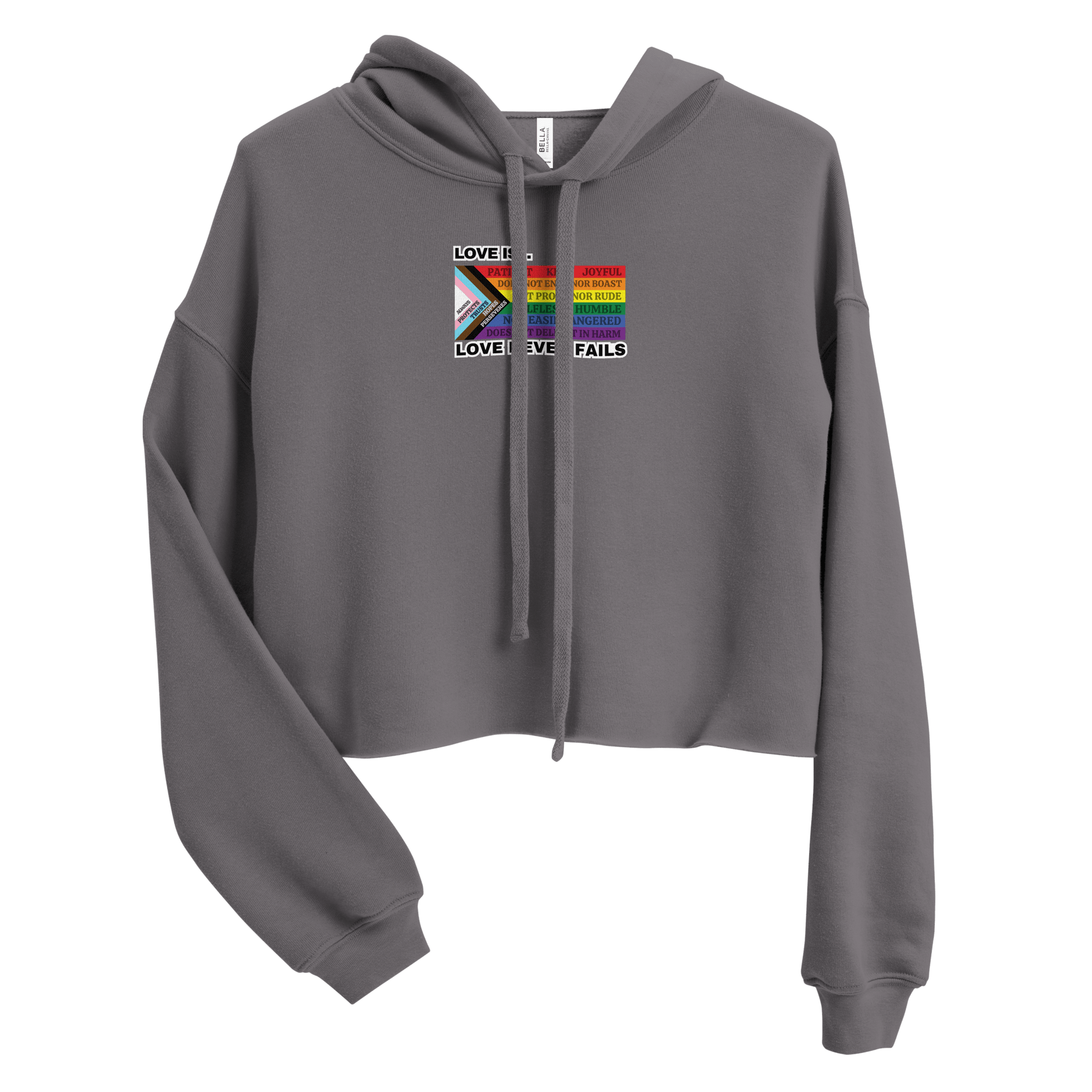 Love Never Fails Crop Hoodie - FireflyBazaarTX