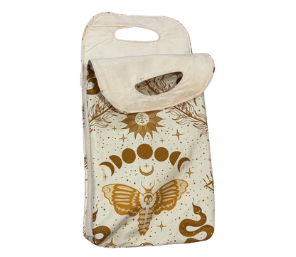 Wine Bags - Handmade, Double Bottle Size, Cotton and Linen Blend, Muslin Liner