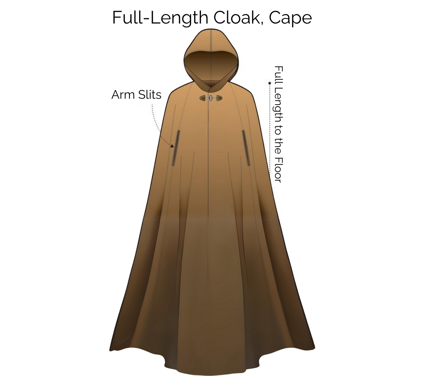 Deluxe Cloak (Hood, pockets, arm slits)