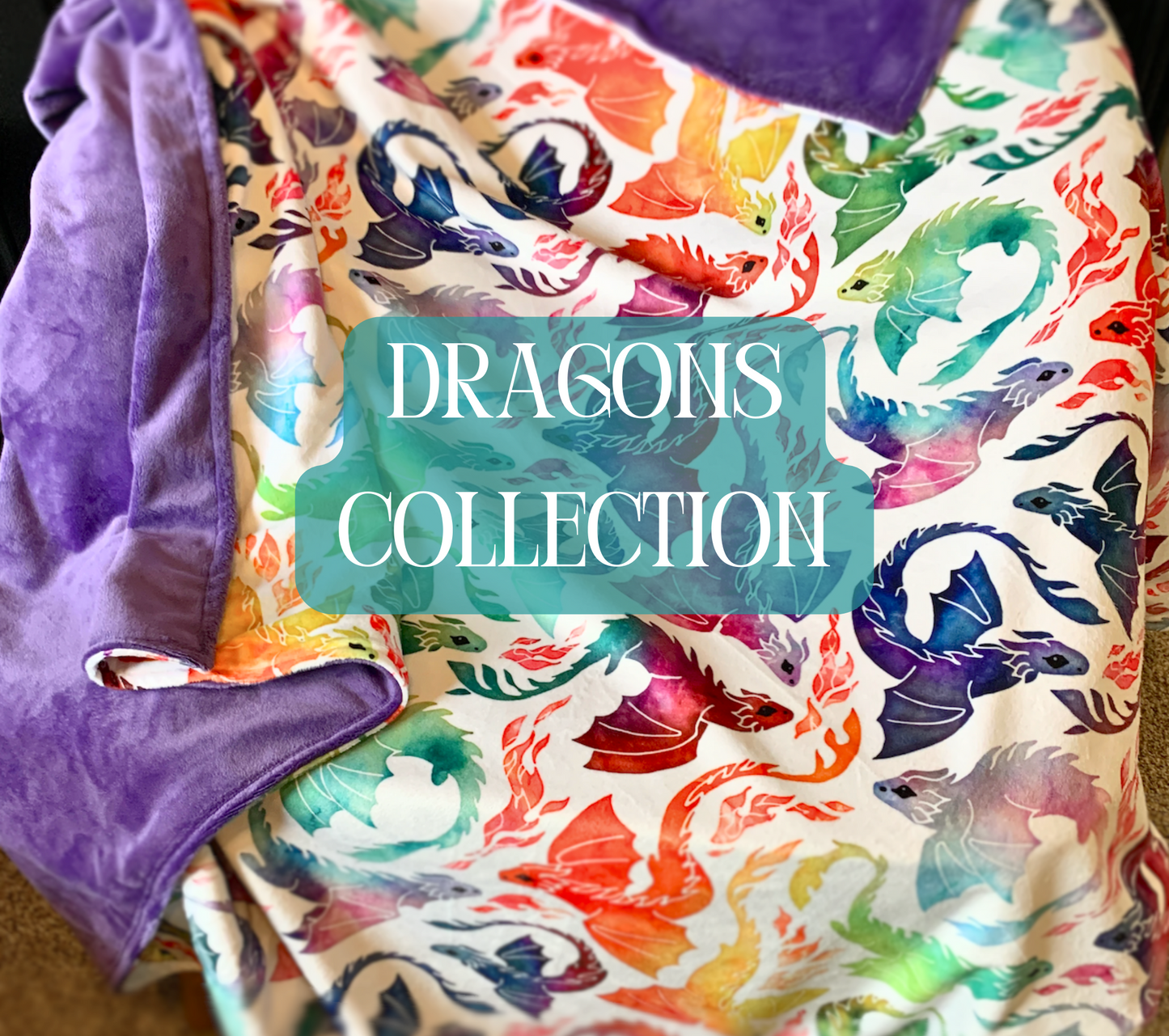 Custom Grownup Blankies - Dragon Collection, Minky Blanket