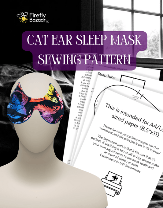Cat Ear Sleep Mask PATTERN - FireflyBazaarTX