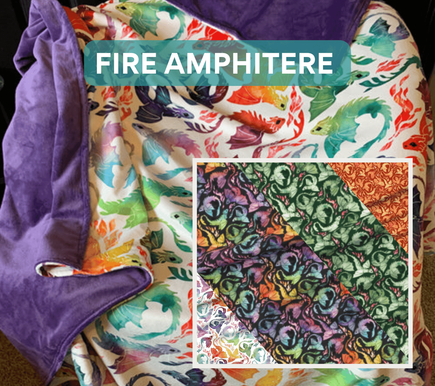 Custom Grownup Blankies - Dragon Collection, Minky Blanket - FireflyBazaarTX