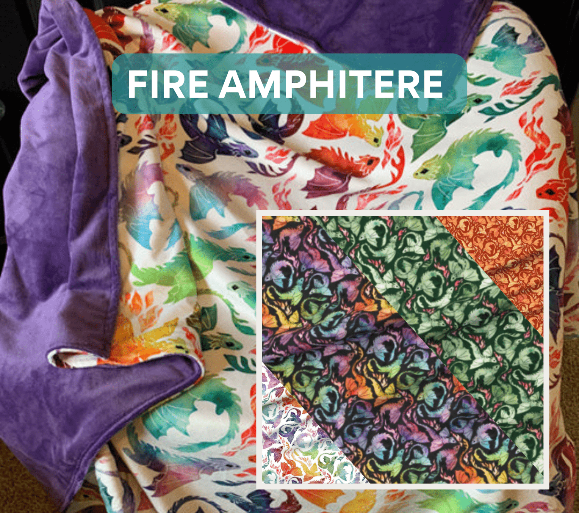 Custom Grownup Blankies - Dragon Collection, Minky Blanket - FireflyBazaarTX