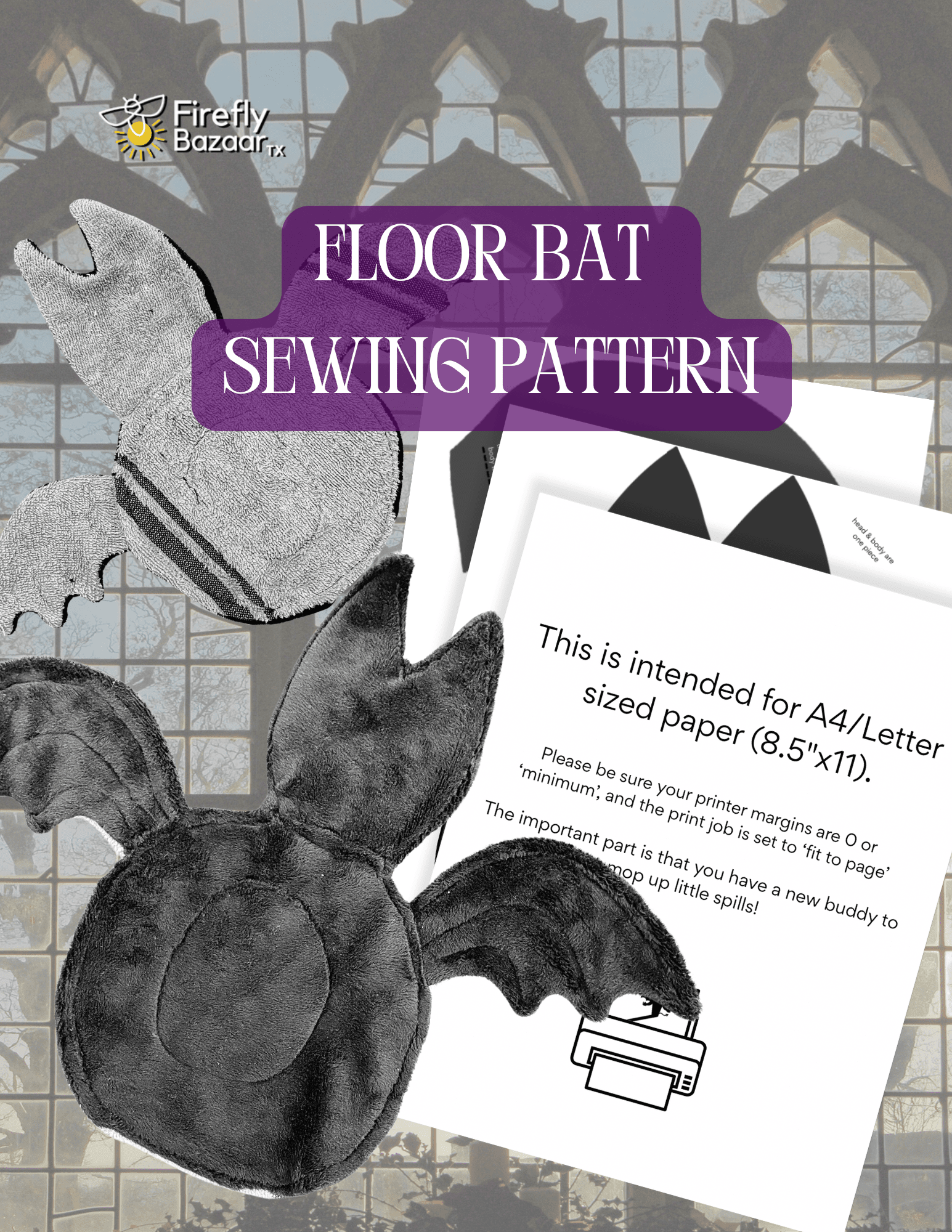 Floor Bat Sewing Pattern - FireflyBazaarTX