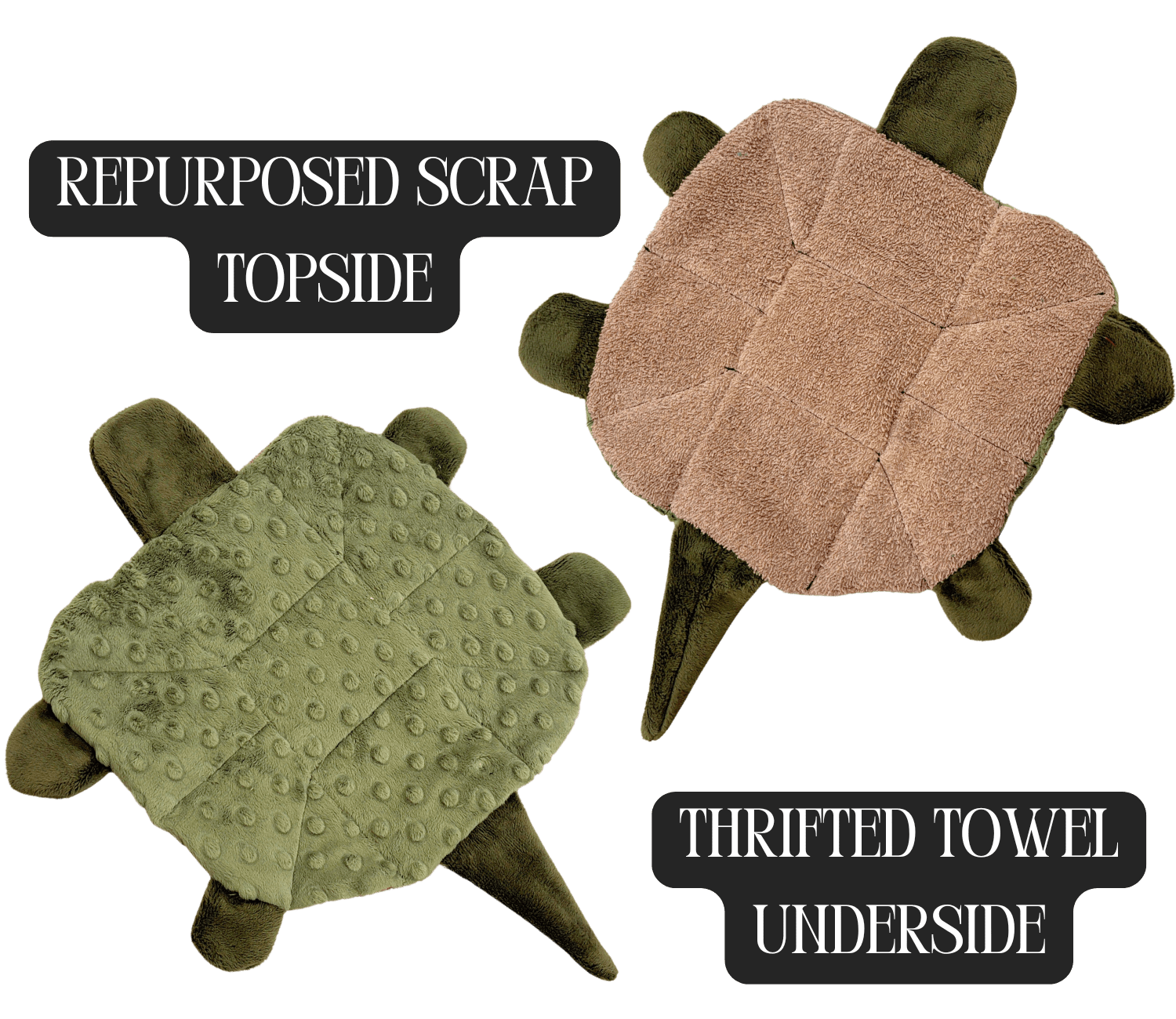 Floor Turtle - Handmade Scrap Upcycled Floor Towel Spill Cleanup Rag - FireflyBazaarTX