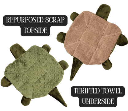 Floor Turtle - Handmade Scrap Upcycled Floor Towel Spill Cleanup Rag - FireflyBazaarTX