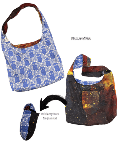 Hobo Bag - Cotton Reversible Double Layered - FireflyBazaarTX