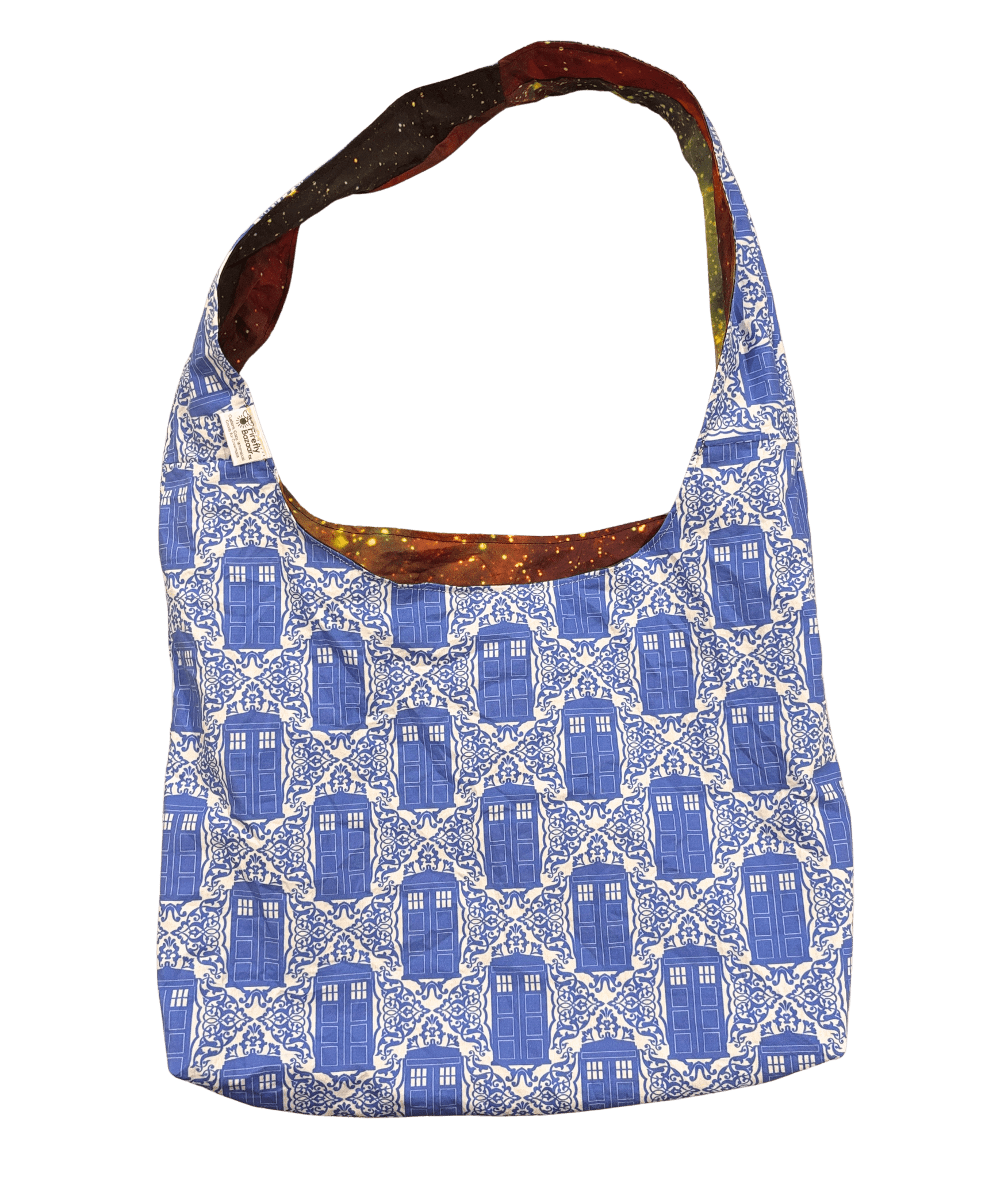 Hobo Bag - Cotton Reversible Double Layered - FireflyBazaarTX