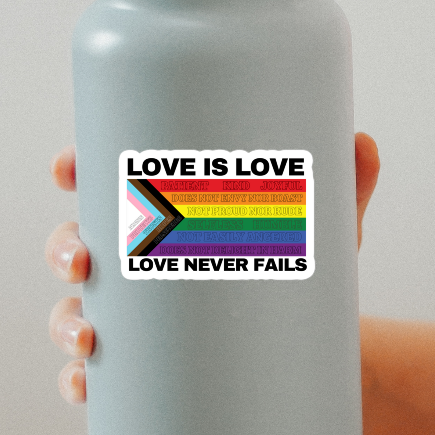 Love Never Fails square sticker