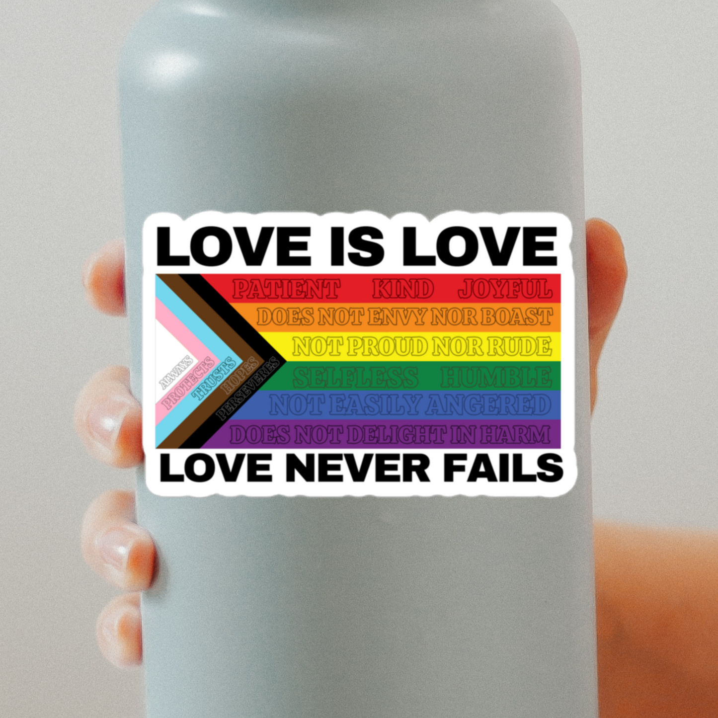 Love Never Fails square sticker