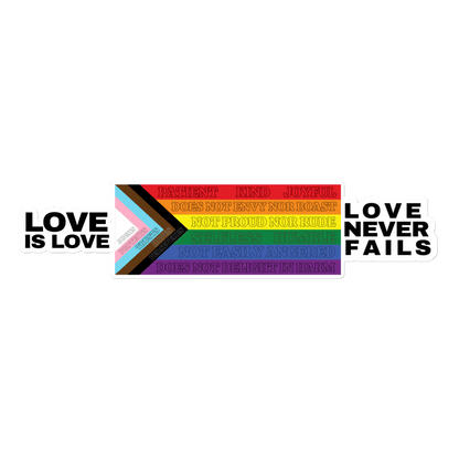 Love Never Fails bumper sticker - FireflyBazaarTX