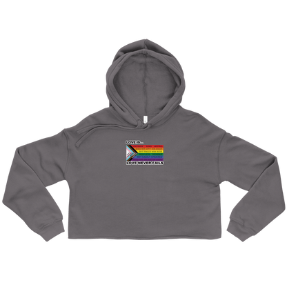 Love Never Fails Crop Hoodie - FireflyBazaarTX