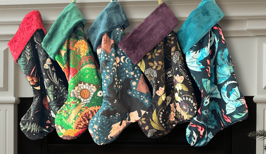 Stockings - Handmade Christmas Stockings, made from Upcycled Minky Scraps - FireflyBazaarTX
