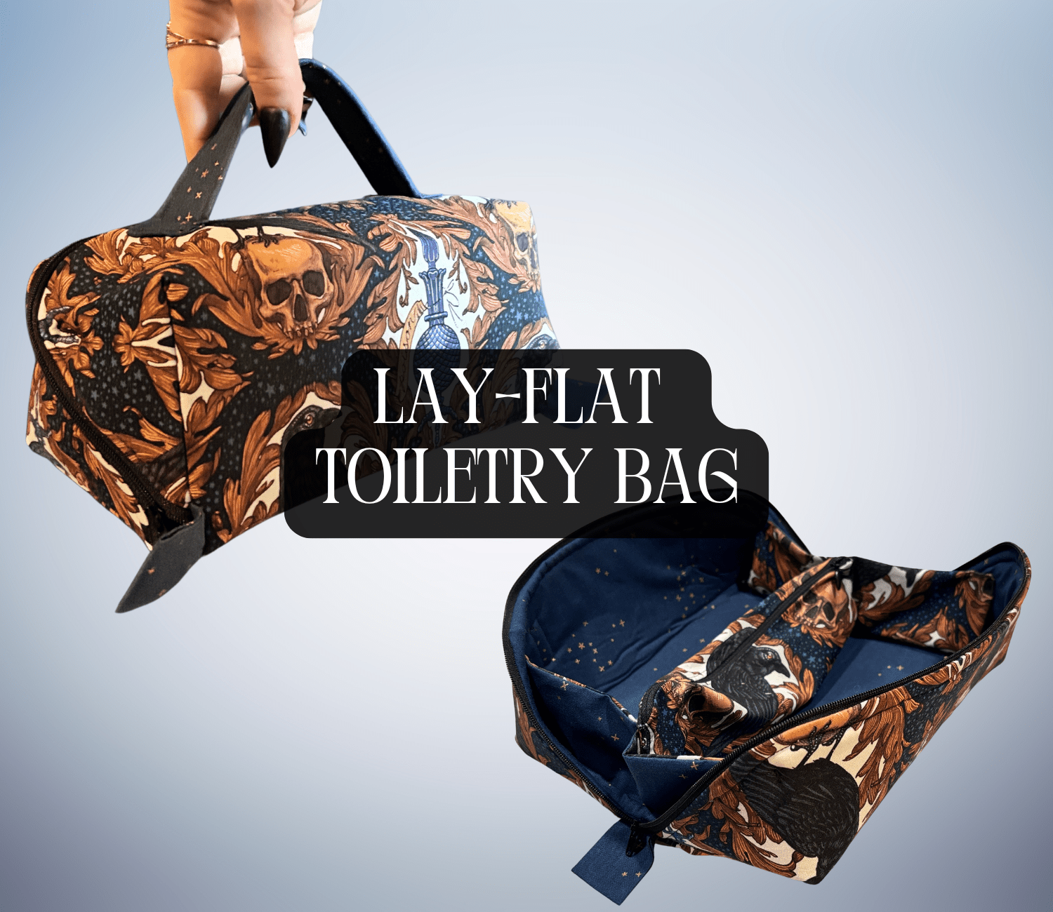 Toiletry Bag - Lay - Flat Makeup Bag, Dop Kit, Accessory Tote - FireflyBazaarTX